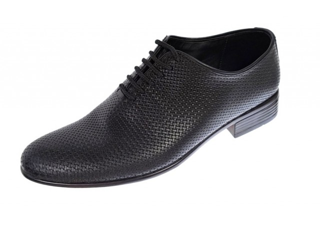 Pantofi barbati eleganti din piele naturala matritata cu siret STD120TXN